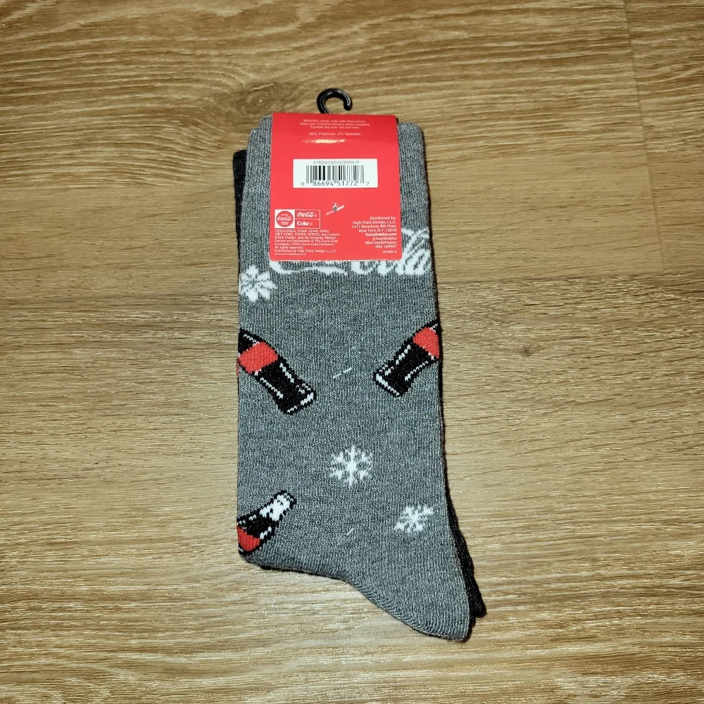 2 Pack Coca Cola Polar Bear Crew Socks Shoe Size 6.5 - 12 Adult New